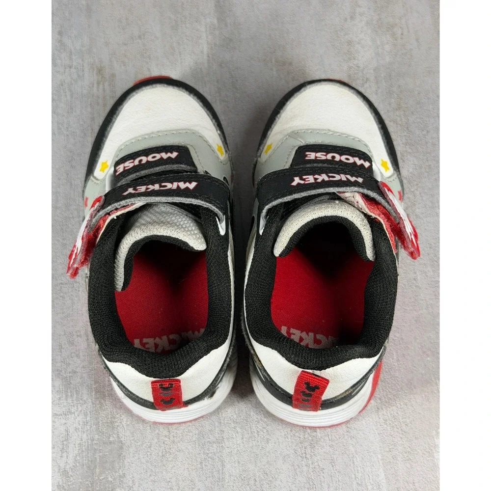 Disney Mickey Mouse Toddler Sneakers Red Black White Strap Shoes Size 6 B3556